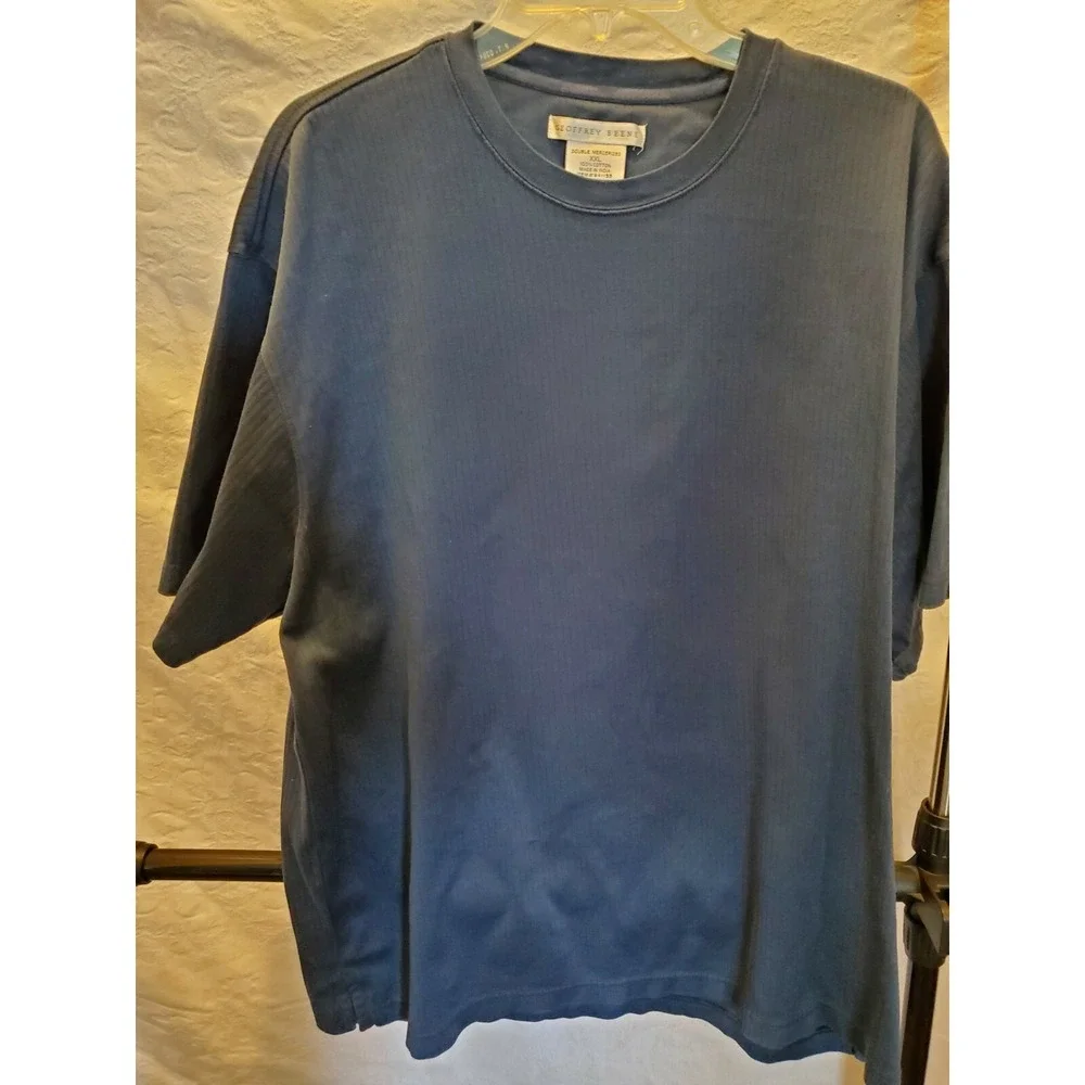 Shirt size XXL Men 's Geoffrey Beene Short Sleeve Blue pullover heavy Cotton Nic